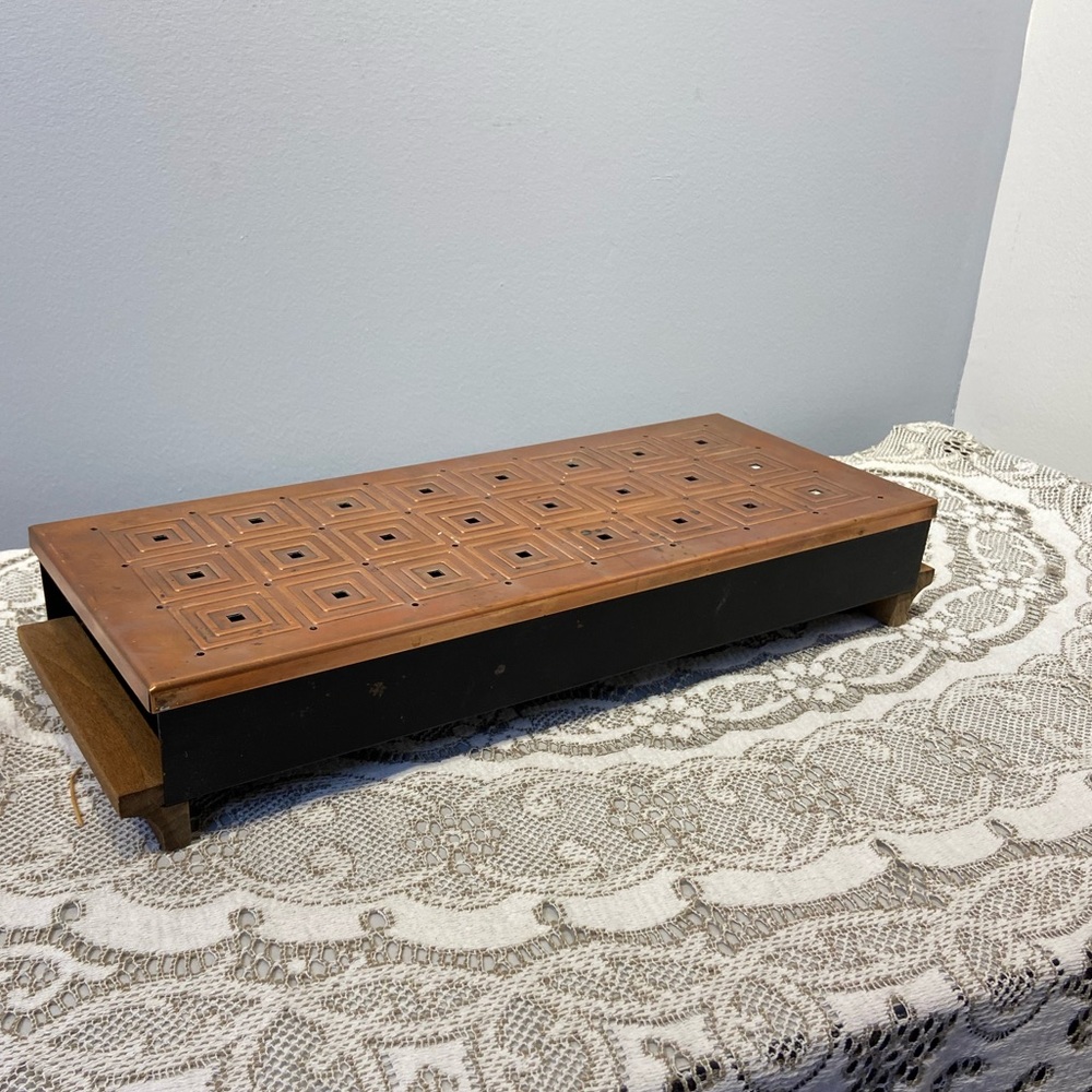 Vintage Copper Triple Tea Light Food Warmer